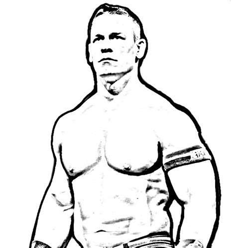 Coloriage John Cena De La Wwe World Wrestling Entertainment