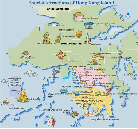 Detailed Map Of Hong Kong Tourist Attractions Travel Guide