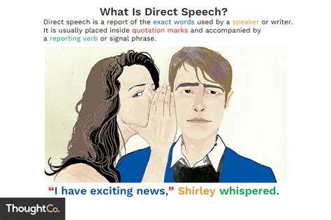 Dialogues are a means to express thoughts, share ideas, discuss problems, and find solutions. Direct Speech Definition and Examples