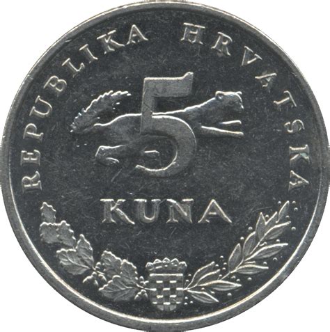 5 Kuna Croatian Text Croatia Numista
