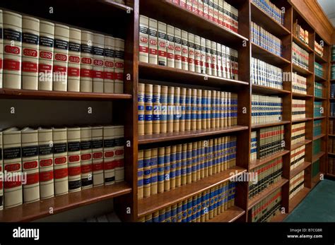 Law Library Close Up Detail Of Books On Shelves Stock Photo Alamy