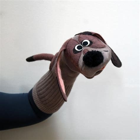 Pet Sock Puppet T Set Natural Hues Hound Dog And Striped Cat