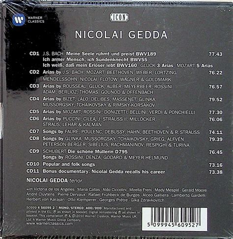 Nicolai Gedda Icon Lyric Poet Of The Tenor Voice 11 Cd New Best Songsarias Ebay