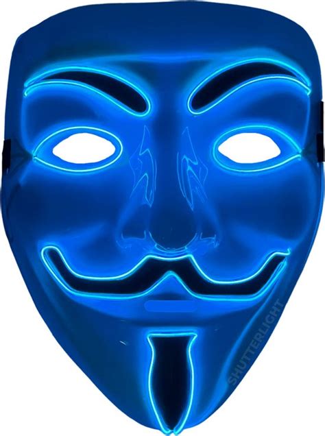 Shutterlight Vendetta Led Masker Blauw Halloween Festival