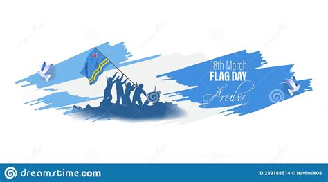 Vector Illustration For Happy Aruba Flag Day Stock Vector