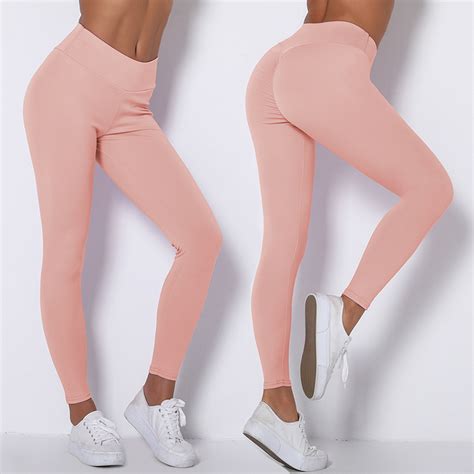 Factory Wholesale Tiktok Sexy High Waisted Yoga Pants For Women Eye Catching Tummy Control