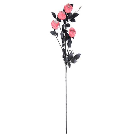 Artificial wedding bouquets & artificial flowers australia 5 Head Gothic Glitter Rose Spray - Artificial Silk Flowers ...