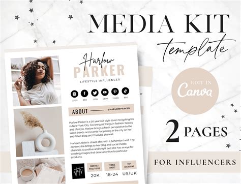 Media Kit Template Canva Influencer Rate Sheet Blog Media Etsy Australia
