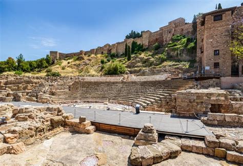 Roman Coliseum And Alcazaba Palace Of Malaga Editorial Image Image Of