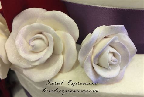 Lavender Tipped Gumpaste Roses Are The Perfect Balance To The Fresh Red