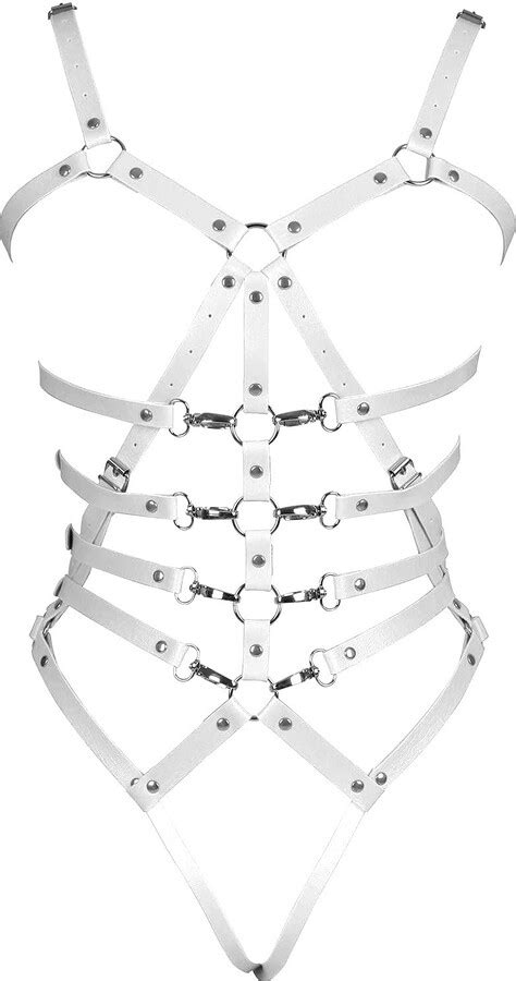 Banssgoth Womens Full Cage Leather Corset Body Harness Lingeriec Bra Hollow Out Punk Gothic
