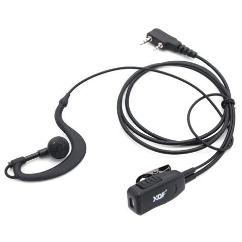 Xqf 2 Pin Earhook Earpiece Headset For Kenwood Baofeng Uv 5r Gt 3 Uv 82