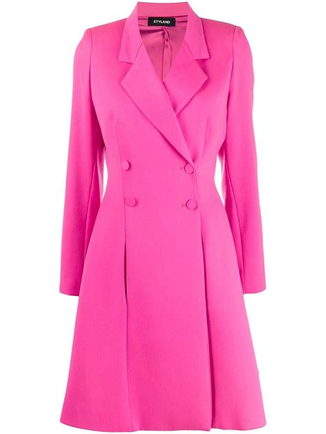 Pink Wool And Silk Double Breasted Coat From Styland Featuring A