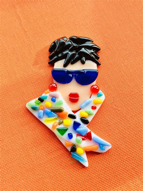 View Brooch Face By Ilonabokser On Etsy Fused Glass Art Glass Fusing Projects Fused Glass Panel