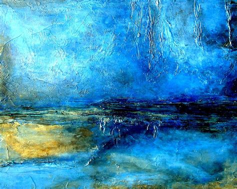 Desert Lightning An Abstract Blue And Black Painting With