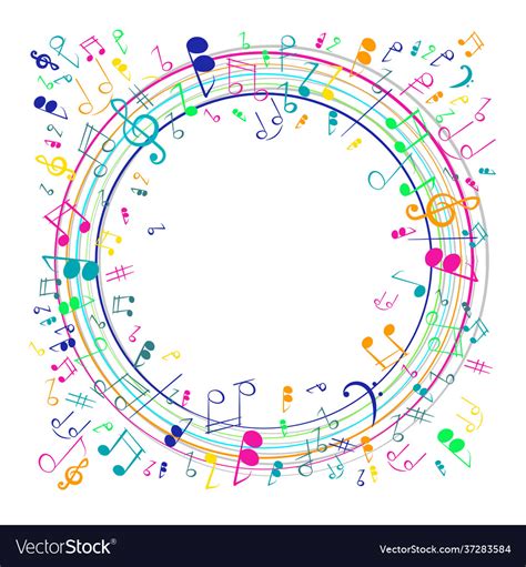 Shape A Circle With Musical Notes Royalty Free Vector Image