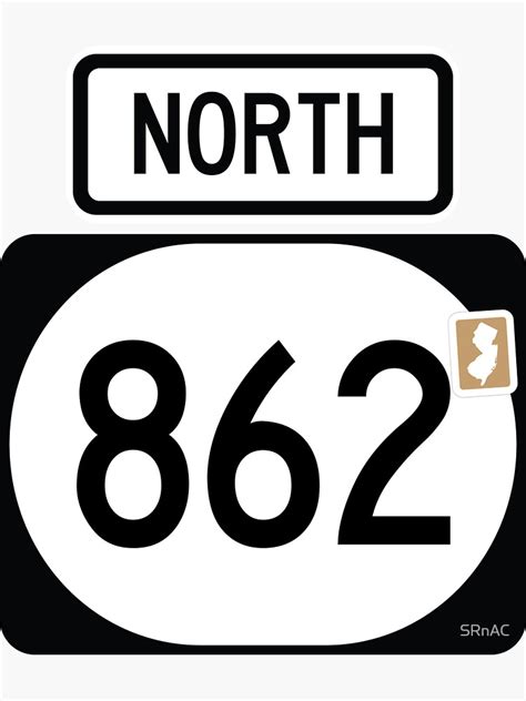 New Jersey State Route 862 Area Code 862 Sticker By Srnac Redbubble