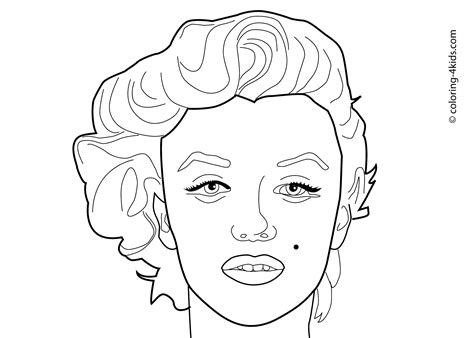 Marilyn Monroe Cartoon Coloring Page