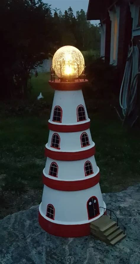 20 Diy Clay Pot Lighthouses That Are Truly Works Of Art Clay Pot