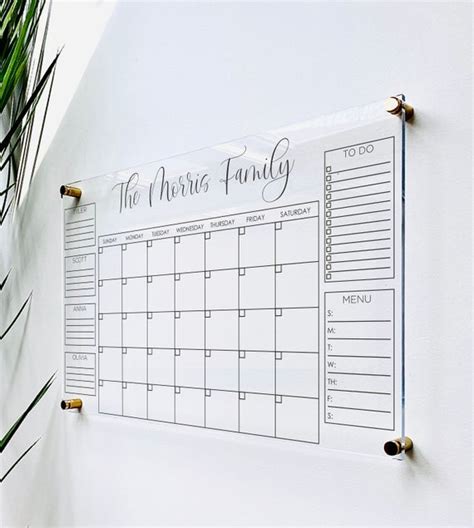 Personlized Acrylic Calendar For Wall 1801 And Co