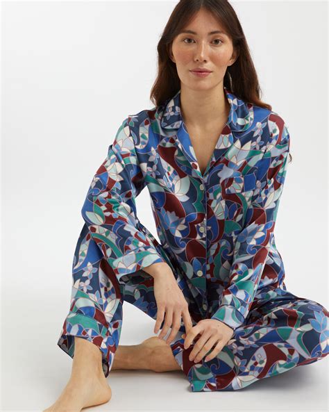 Womens Silk Pyjamas Chows Paisley Bonsoir Of London