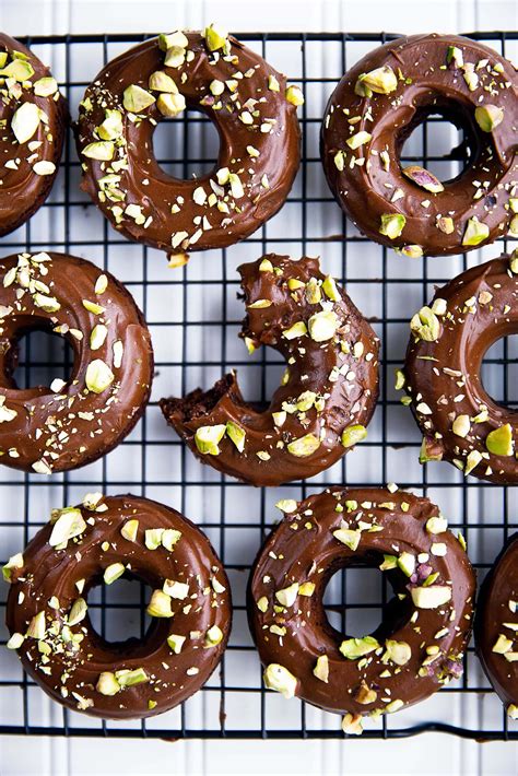Double Chocolate Glazed Donuts With Pistachios Broma Bakery