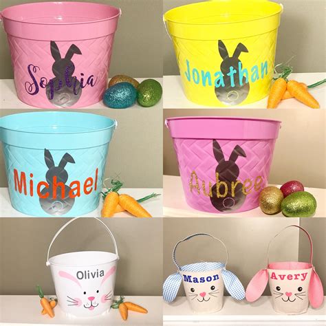 personalized easter baskets easter bunny etsy