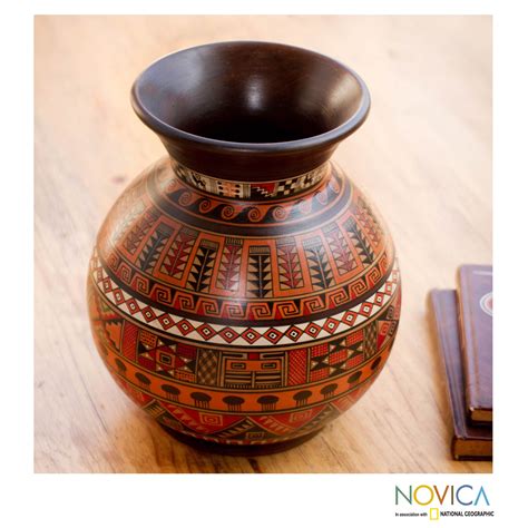 Handcrafted Ceramic Magic Of Urubamba Aged Cuzco Vase Peru Bed