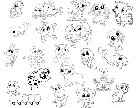 15 Cute Animals Coloring Sheets Pdf For Kids For Instant Download
