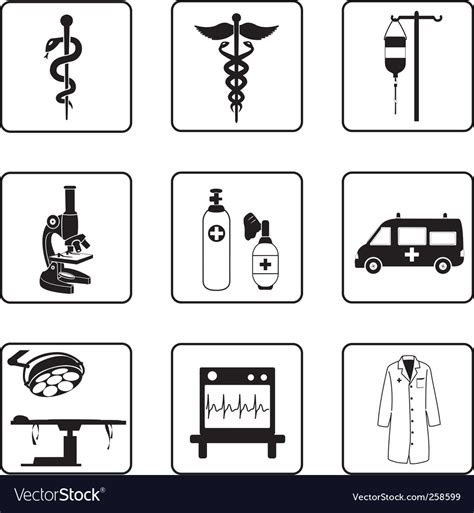 Medical Symbols And Equipment Royalty Free Vector Image