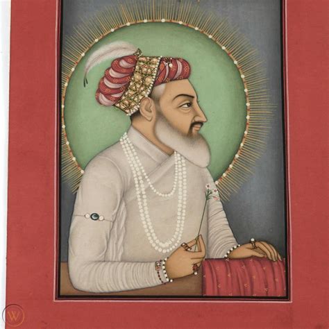 Indian Miniature Mughal Emperor Aurangzeb Alamgir Rajasthan Vintage