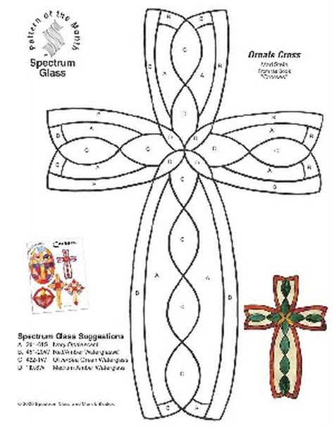 Glass Pattern 2303 Ornate Cross Patterns By Spectrum Stained Glass