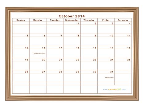 October 2014 Calendar Blank Printable Calendar Template In Pdf Word Excel