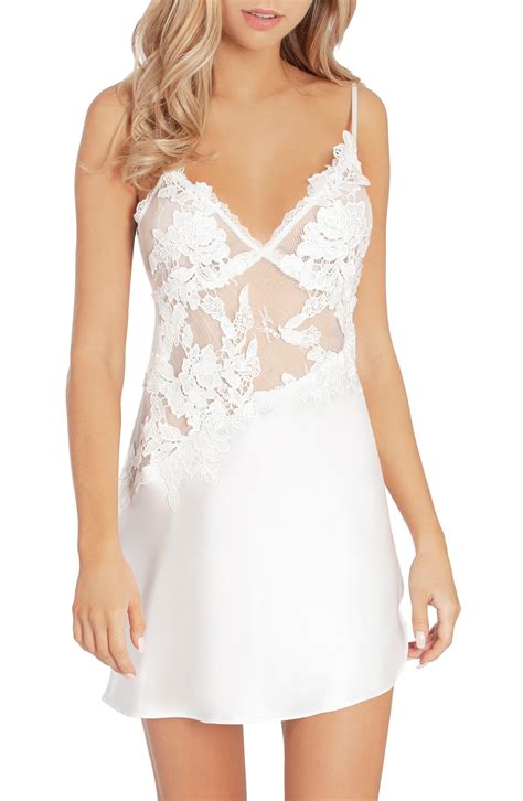 Jonquil Dalia Satin And Lace Chemise In White Lyst