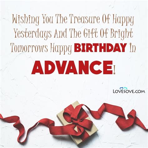 Happy Birthday In Advance Quotes Wishes Messages And Status