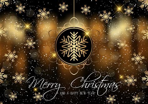 Golden Snowflakes Merry Christmas Card 679031 Vector Art At Vecteezy