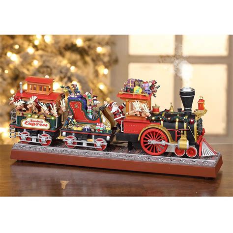 Santas Animated Musical Express Train Hammacher Schlemmer