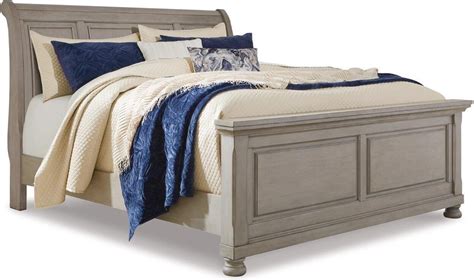 Lettner King Sleigh Bed In Light Gray By Ashley Furniture 1stopbedrooms