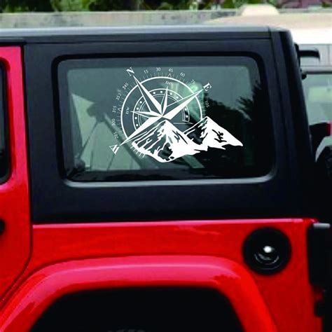 Buy Fochutech Car Decals Compass With Mountains Hood Decal Car