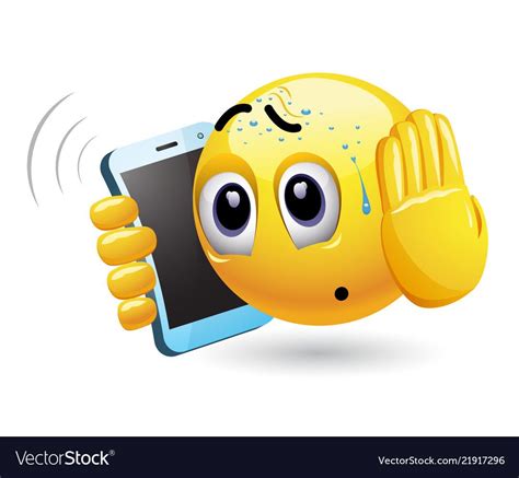 Smiley Talking On A Phone Of A Smiley Having Vector Image On
