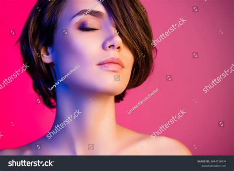 Cropped View Portrait Attractive Dreamy Girl Stock Photo 2044018934