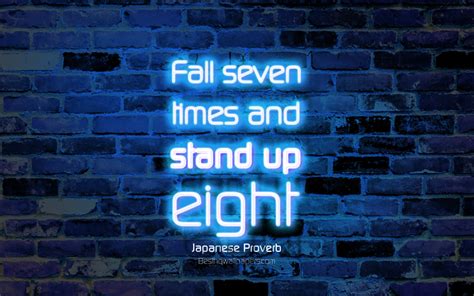 Download Wallpapers Fall Seven Times And Stand Up Eight 4k Blue Brick