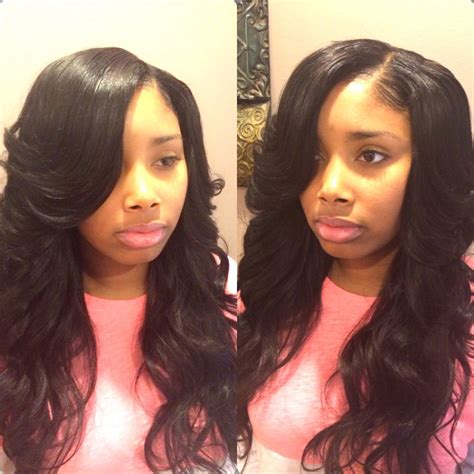 Quick Weave With Minimal Leave Out Quick Weave Hairstyles Sew In