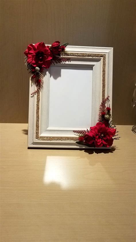 Portrait Frame Adorned with Red Rose Silk Flowers | Etsy | Silk flowers ...