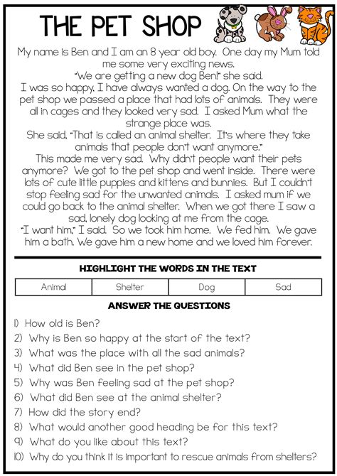 Reading Comprehension Worksheets 3rd Graders Worksheet24