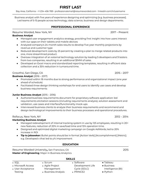 14 Business Analyst Resume Examples For 2023 Resume Worded