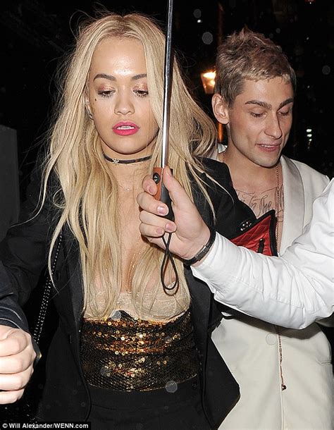 Rita Ora Suffers Nip Slip In Skimpy Bra Top As She Enjoys Night Out Daily Mail Online