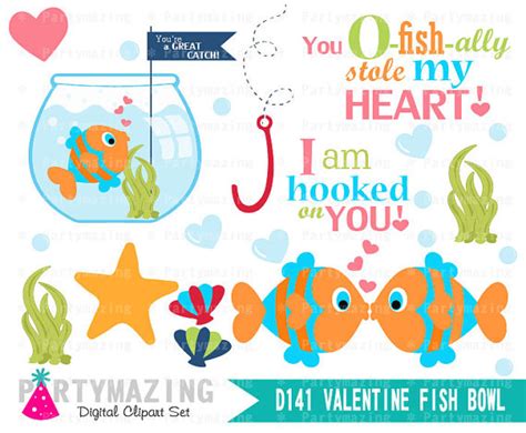 You Are O Fish Ally Awesome Fish Bowl Valentínes Day Fish Clip Art