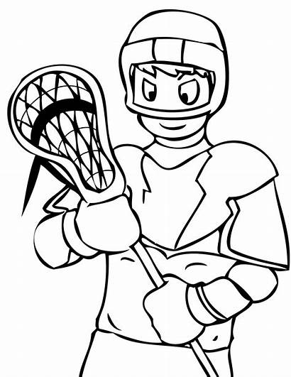 Coloring Lacrosse Sports Printable Boy Pages Playing