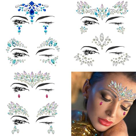 Buy Halloween Face Jewels Festival Women Mermaid Face Gems Glitter 6